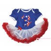 American's Birthday Royal Blue Baby Bodysuit White Red Pettiskirt & 4th July Puppy Print JS4511